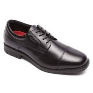NEW ROCKPORT men's essential cap toe shoe in black